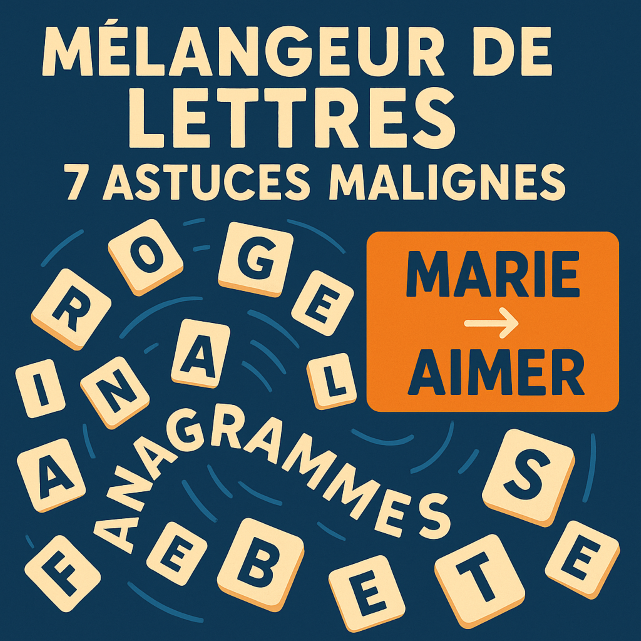melangeur de lettre – exemple anagramme MARIE ➜ AIMER